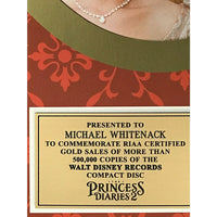 Disney The Princess Diaries 2 RIAA Gold Album Award - Record Award