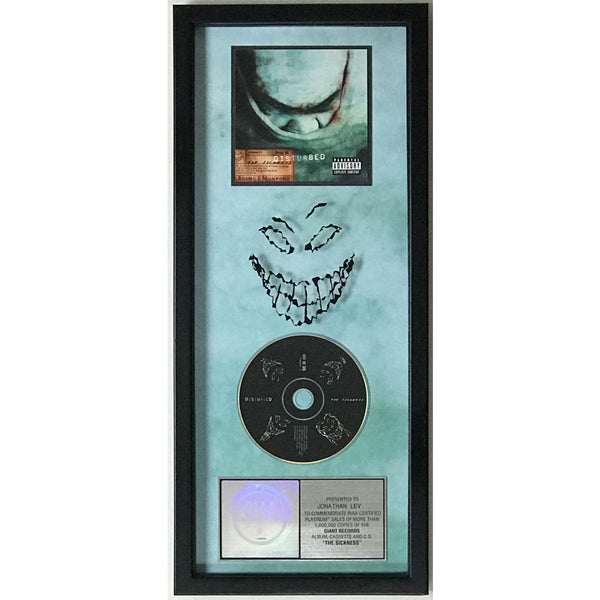 Disturbed The Sickness RIAA Platinum Album Award - Record Award
