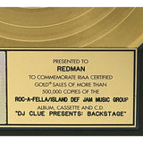 DJ Clue/Various Artists Backstage: Mixtape Soundtrack RIAA Gold Album Award presented to Redman - RARE - Record Award