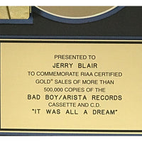 Dream It Was All A Dream RIAA Gold Album Award - Record Award