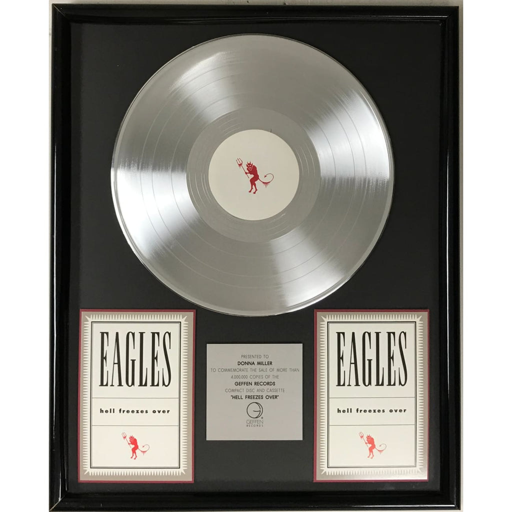  Eagles Hell Freezes Over RIAA 4 Million Sales Geffen  Label Award –