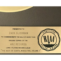 Earth Wind & Fire Best Of Vol. 1 RIAA Gold LP Award - Record Award