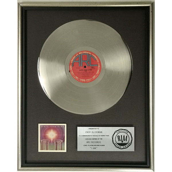 Earth Wind & Fire I Am RIAA Platinum LP Award - Record Award