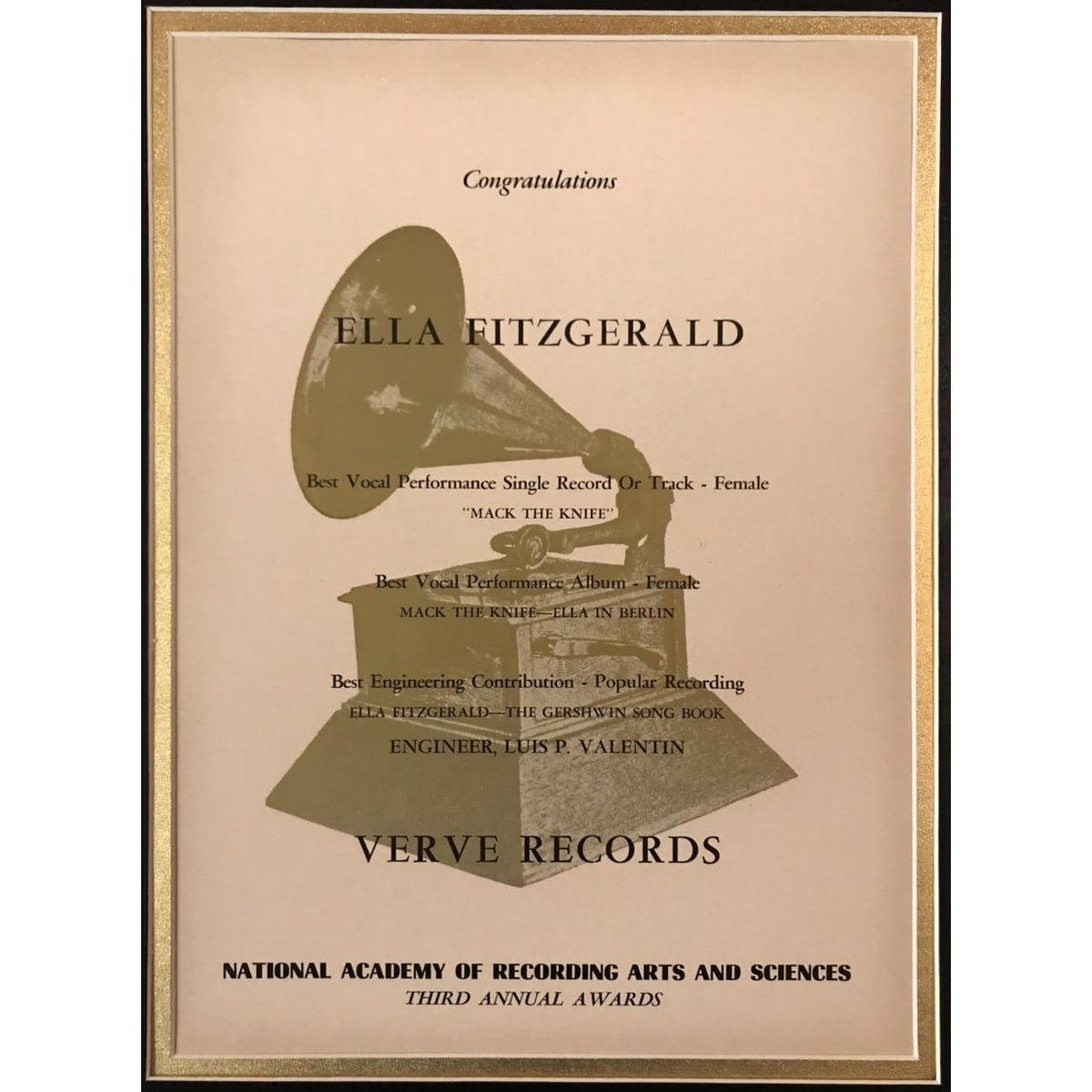 Ella Fitzgerald Original Grammy Advertisement Collage – MusicGoldmine.com