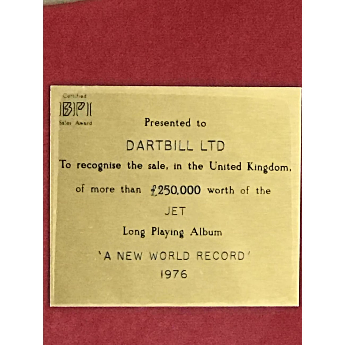 ELO A New World Record BPI Gold LP Award – MusicGoldmine.com