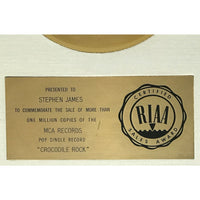 Elton John Crocodile Rock White Matte RIAA Gold 45 Award - RARE - Record Award