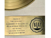 Elton John Dont Shoot Me Im Only The Piano Player White Matte RIAA Gold LP Award - RARE