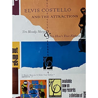 Elvis Costello 1980s Vintage Promo Poster - Poster