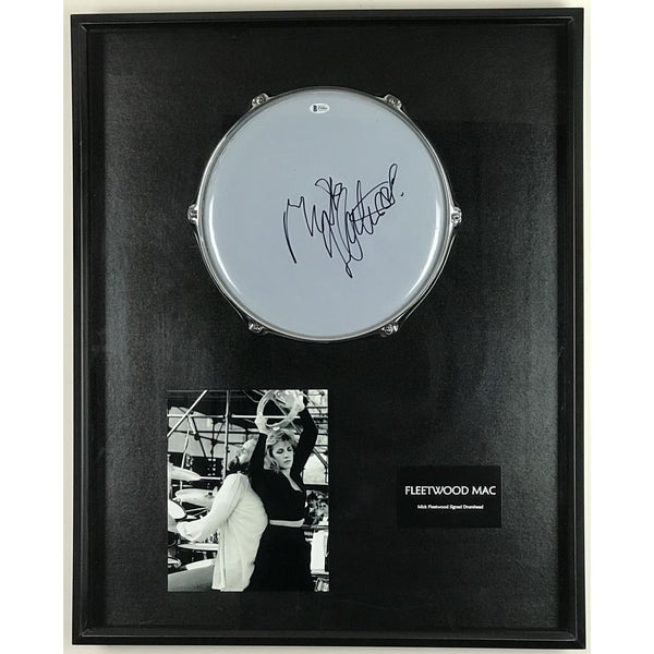 Fleetwood Mac Drumhead Collage Signed by Mick Fleetwood w/BAS COA