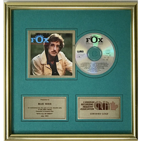 George Fox With All My Might CRIA Gold Album Award - Record Award