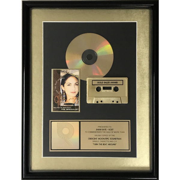 Gloria Estefan Turn The Beat Around RIAA Gold Single Award - Record Award