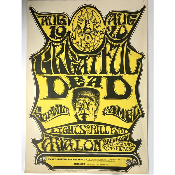 Grateful Dead 1966 Frankenstein FD-22 Poster 1st Printing - RARE - Poster