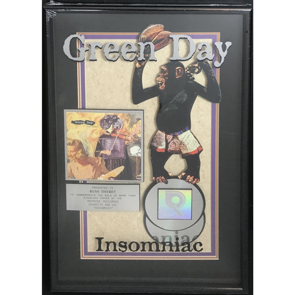 Green Day Insomniac RIAA 2x Multi-Platinum Award - NEW sealed - Record Award