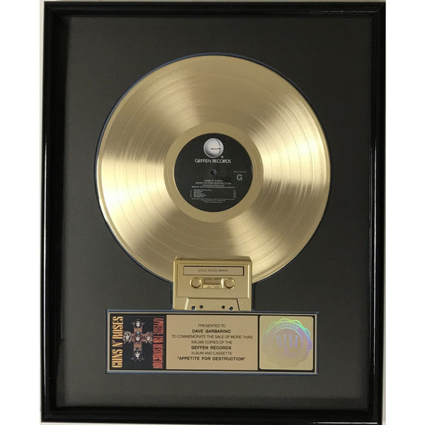 Guns N’ Roses Appetite For Destruction RIAA Gold LP Award - Record Award