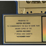 Guns N’ Roses November Rain RIAA Gold Single Award - Record Award