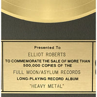 Heavy Metal 1981 Movie Soundtrack RIAA Gold Album Award - Record Award