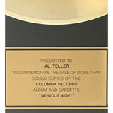 Hooters Nervous Night RIAA Gold Album Award - Record Award