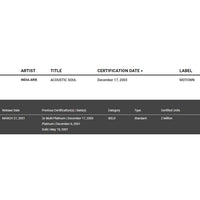 India Arie Acoustic Soul RIAA Platinum Album Award - Record Award