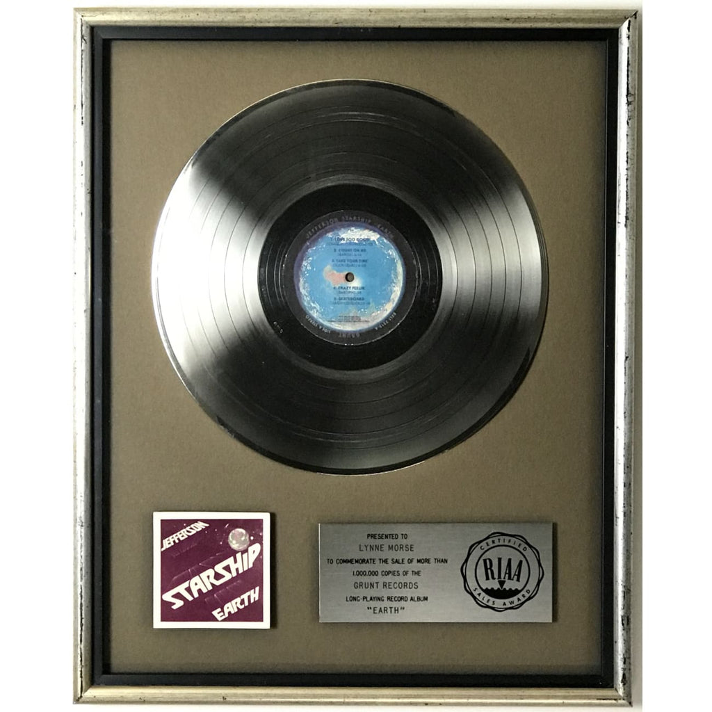 Jefferson Starship Earth RIAA Platinum LP Award – MusicGoldmine.com