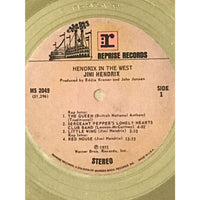 Jimi Hendrix Hendrix In The West White Matte RIAA Gold LP Award to Reprise - RARE - Record Award