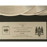 Journey Escape 5x Multi-Platinum LP Label Award From Journey - Record Award