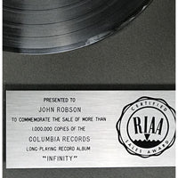 Journey Infinity RIAA Platinum LP Award