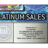Lil Wayne & Various Artists Now 28 RIAA Platinum Album Award presented to Lil Wayne