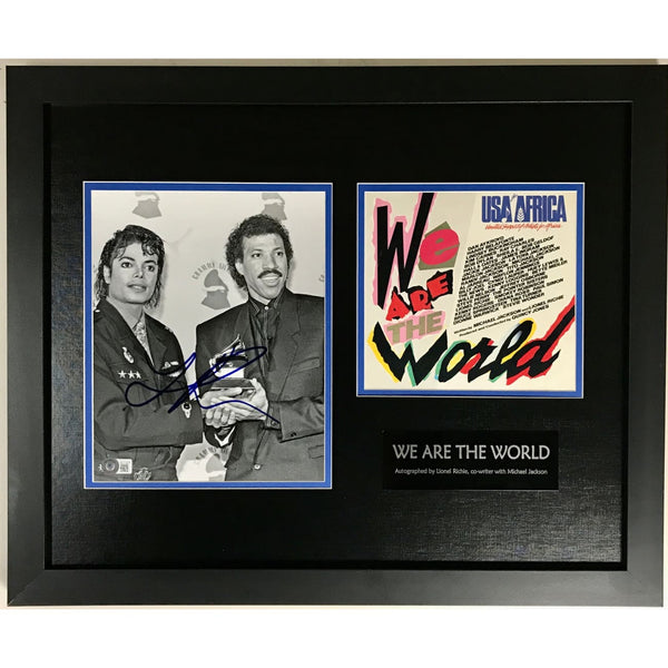 Lionel Richie Autographed We Are The World Photo Collage w/BAS COA - Music Memorabilia Collage