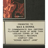 Maroon 5 Songs About Jane RIAA Platinum Album Award - Record Award