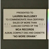 Mary J Blige No More Drama RIAA 2x Multi-Platinum Award - Record Award