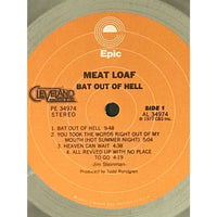 Meat Loaf Bat Out Of Hell 1970s Label Award - Record Award