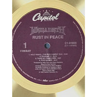 Megadeth Rust In Peace RIAA Gold LP Award - Record Award