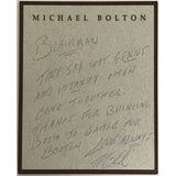 Michael Bolton Time Love & Tenderness RIAA Special 4x Multi-Platinum Album Award
