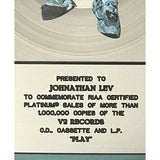 Moby Play RIAA Platinum LP Award - Record Award