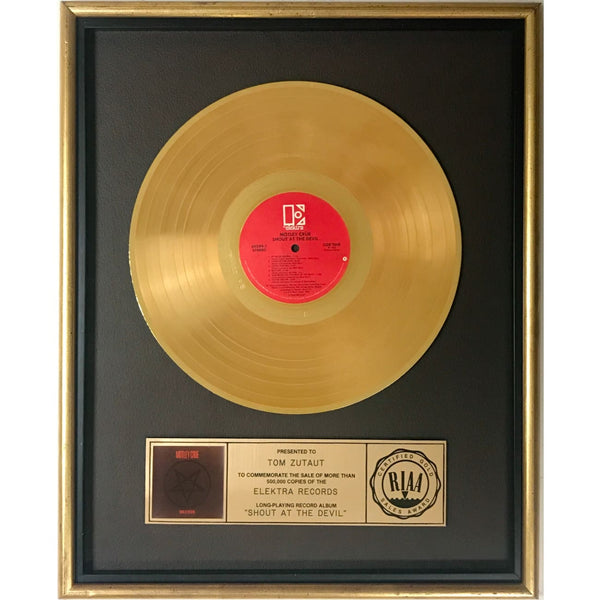 Mötley Crüe Shout At The Devil RIAA Gold Album Award - Record Award
