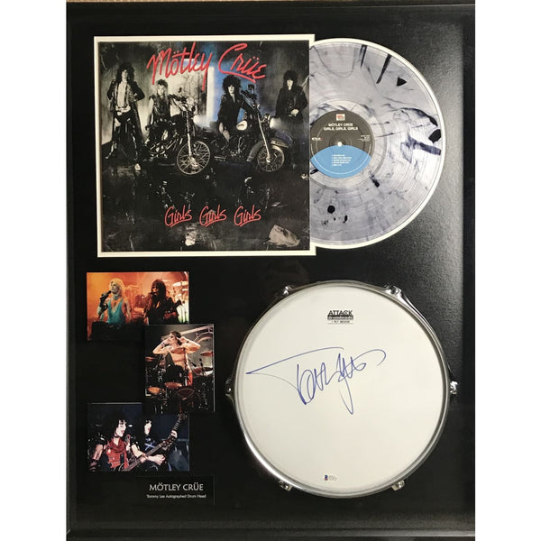 Mötley Crüe Collage Signed by Tommy Lee w/BSA COA