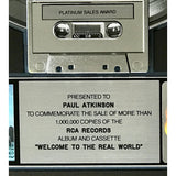 Mr. Mister Welcome To The Real World RIAA Platinum Album Award - Record Award