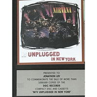 Nirvana MTV Unplugged Geffen Records Label Award - Record Award