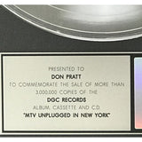 Nirvana MTV Unplugged RIAA 3x Multi-Platinum LP Award - RARE - Record Award