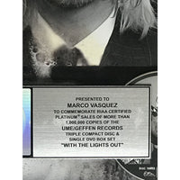 Nirvana With The Lights Out RIAA Platinum Award
