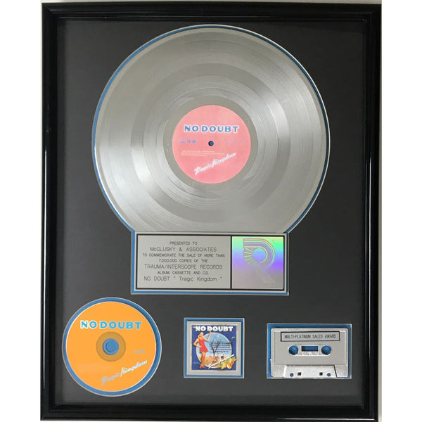 No Doubt Tragic Kingdom RIAA 7x Multi-Platinum Album Award - Record Award