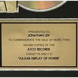 Pantera Vulgar Display Of Power RIAA Gold Album Award - Record Award