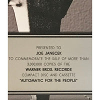 R.E.M. Automatic For The People RIAA 3x Platinum Award