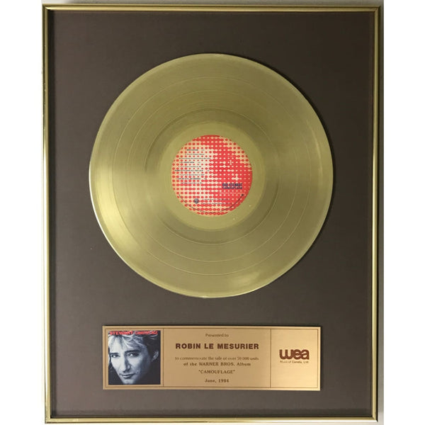 Rod Stewart Camouflage WEA Canada Label Award - Record Award