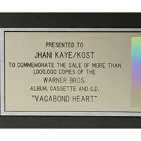 Rod Stewart Vagabond Heart RIAA Platinum Album Award - Record Award