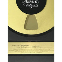 Rolling Stones 1986 Ampex Golden Reel Award for Dirty Work presented to Bill Wyman - RARE - Record Award