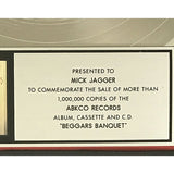 Rolling Stones Beggars Banquet RIAA Platinum LP Award presented to Mick Jagger - RARE - Record Award