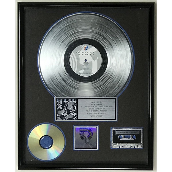 Rolling Stones Steel Wheels RIAA Platinum LP Award presented to Mick Jagger - RARE