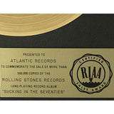 Rolling Stones Sucking In The 70s RIAA Gold LP Award - RARE - Record Award