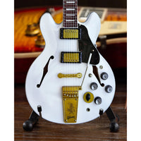 RUSH™ Alex Lifeson Gibson® ES-355 Alpine White Mini Guitar Replica - Miniatures